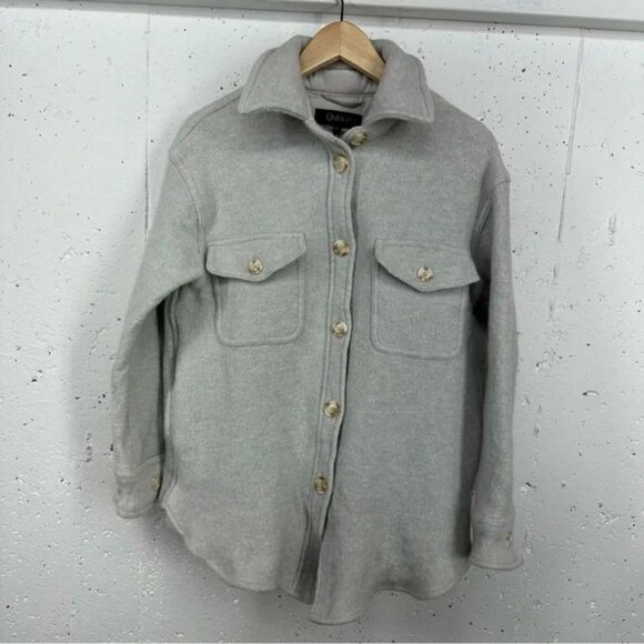 Quince Women’s size Medium Light Gray Boiled Wool Shirt Jacket READ - Picture 4 of 16